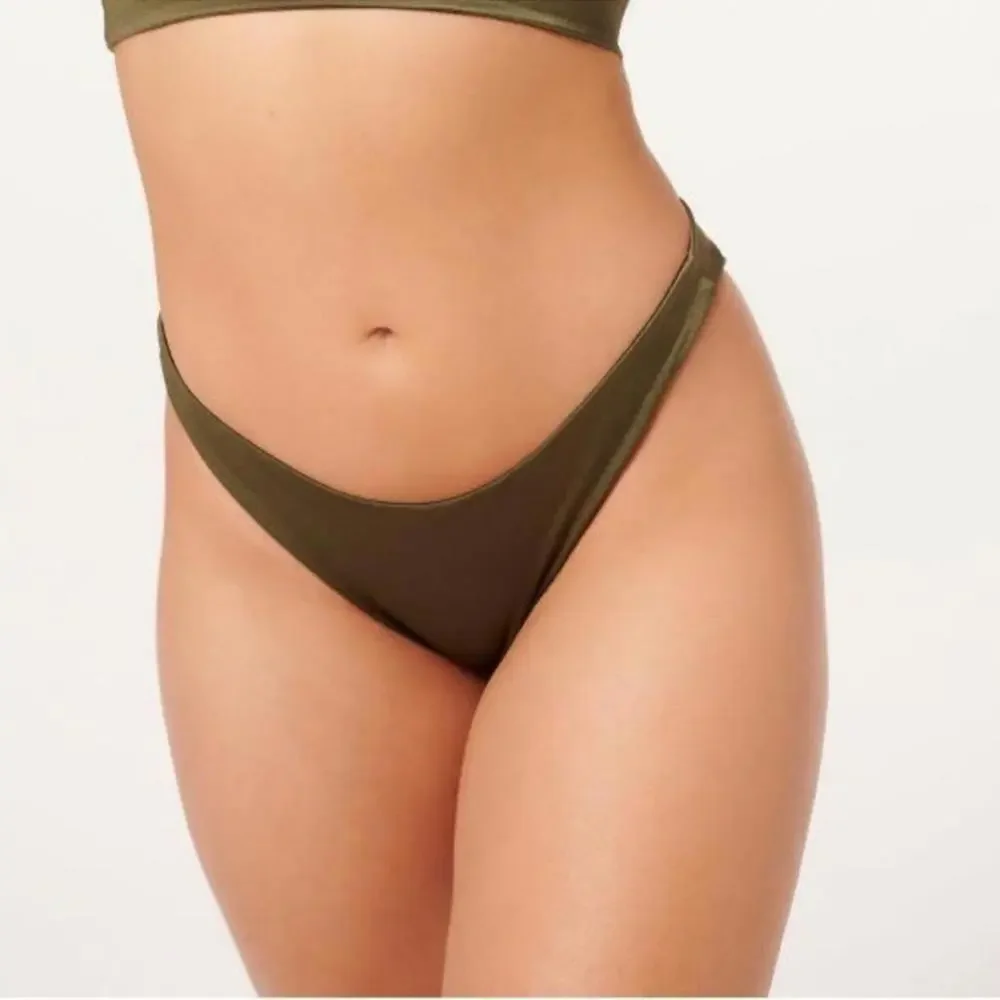 Good American Womens Foil Better Bikini Reversible Bottom‎ Mocha Size S New